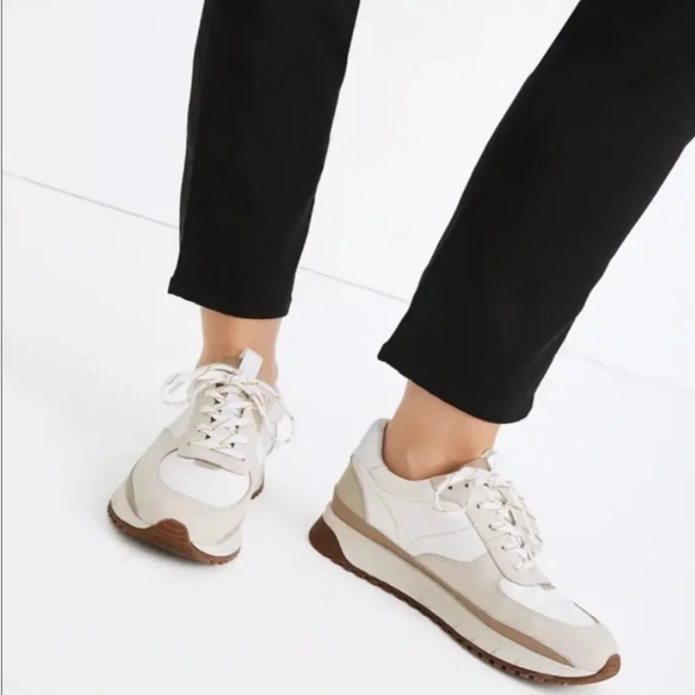 Madewell MWL Kickoff neutral leather trainers sneakers 6